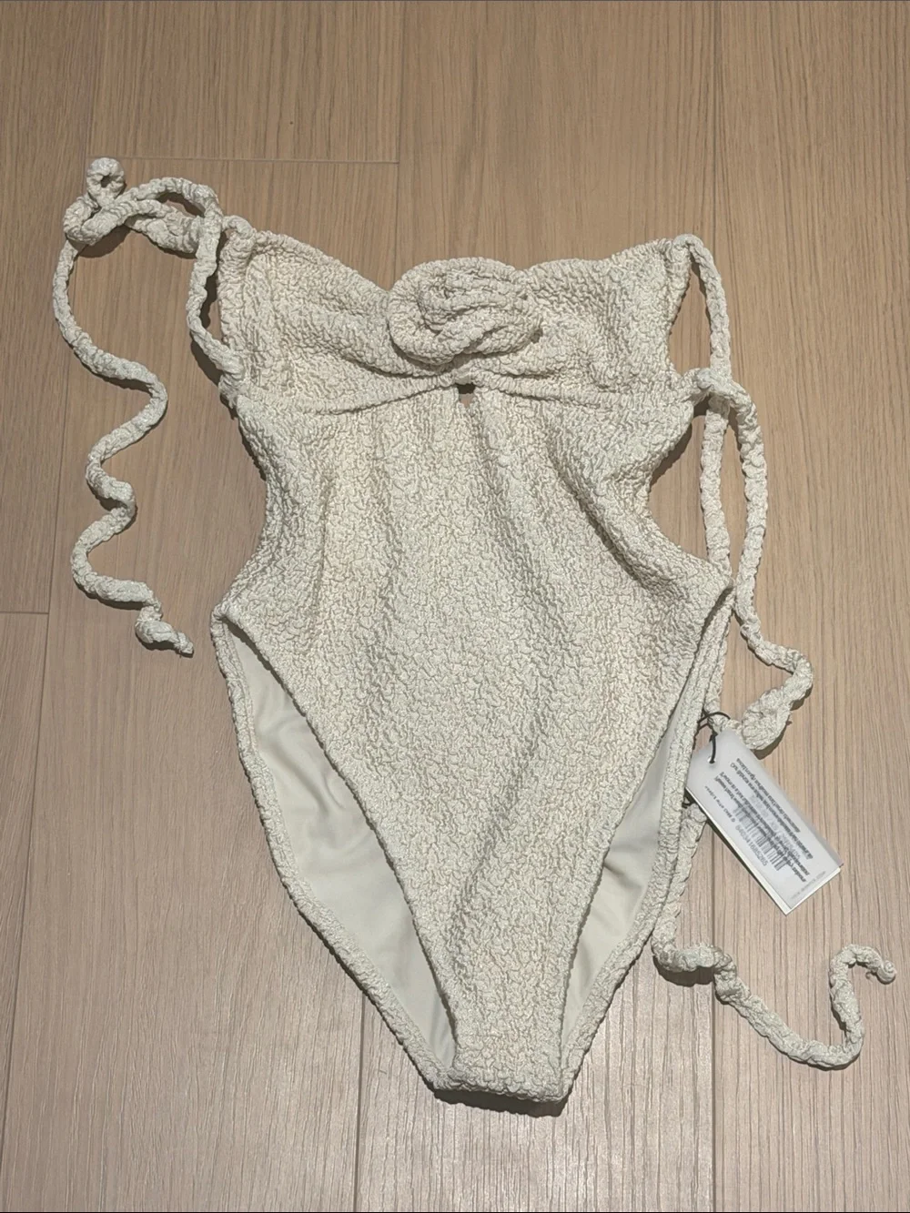 🤍🌾 NWT Montce Devin Rosa One-Piece in Oat Texture Size XS 🌾🤍